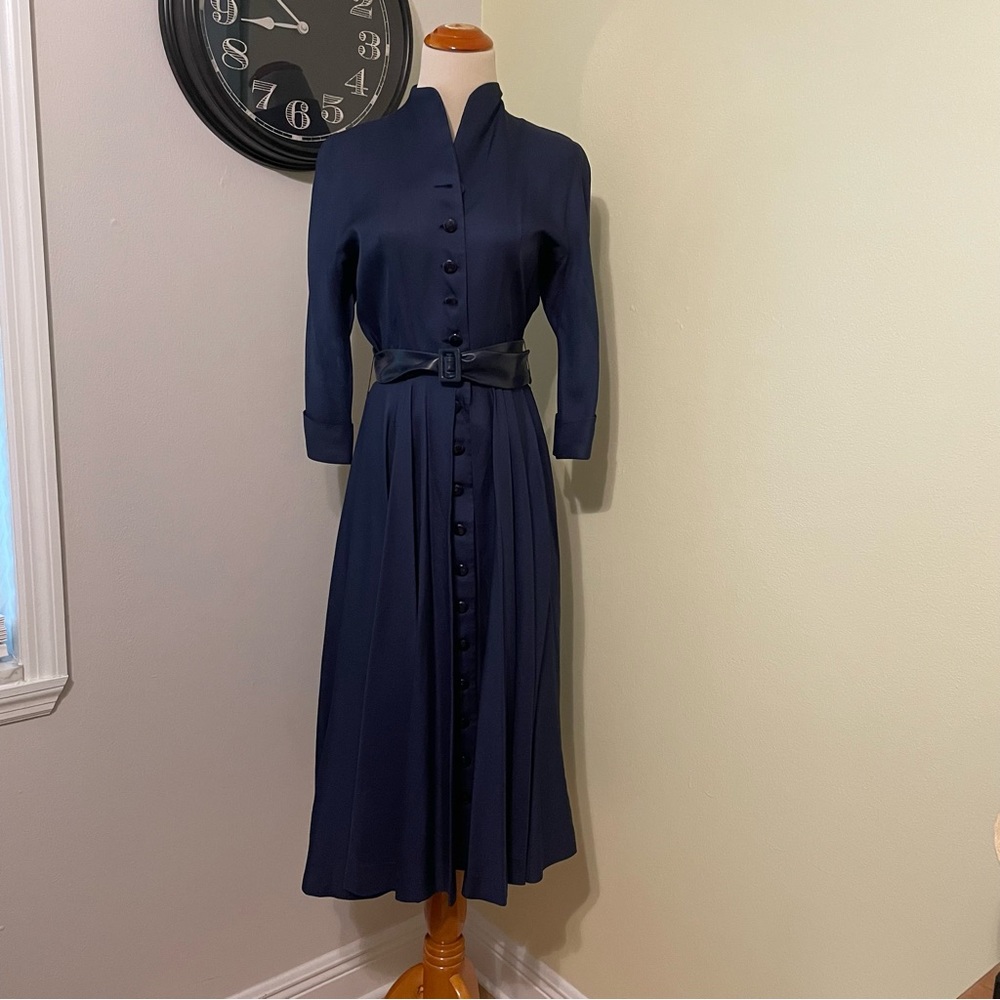 Vintage 50’s Tobie NY XS new look dress Navy